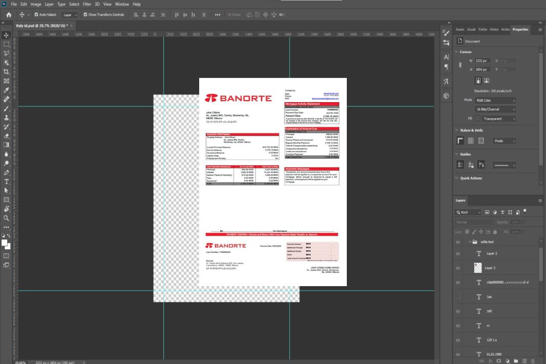 Modèle Word et PDF de relevé hypothécaire de Banorte au Mexique template Modèle Word et PDF de relevé hypothécaire de Banorte au Mexique template